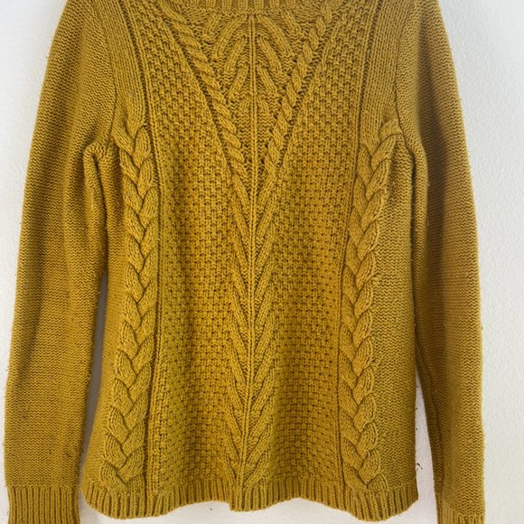 Women's Banana Republic Cable Knit Sweater Yellow/Gold Size Small - Picture 2 of 2